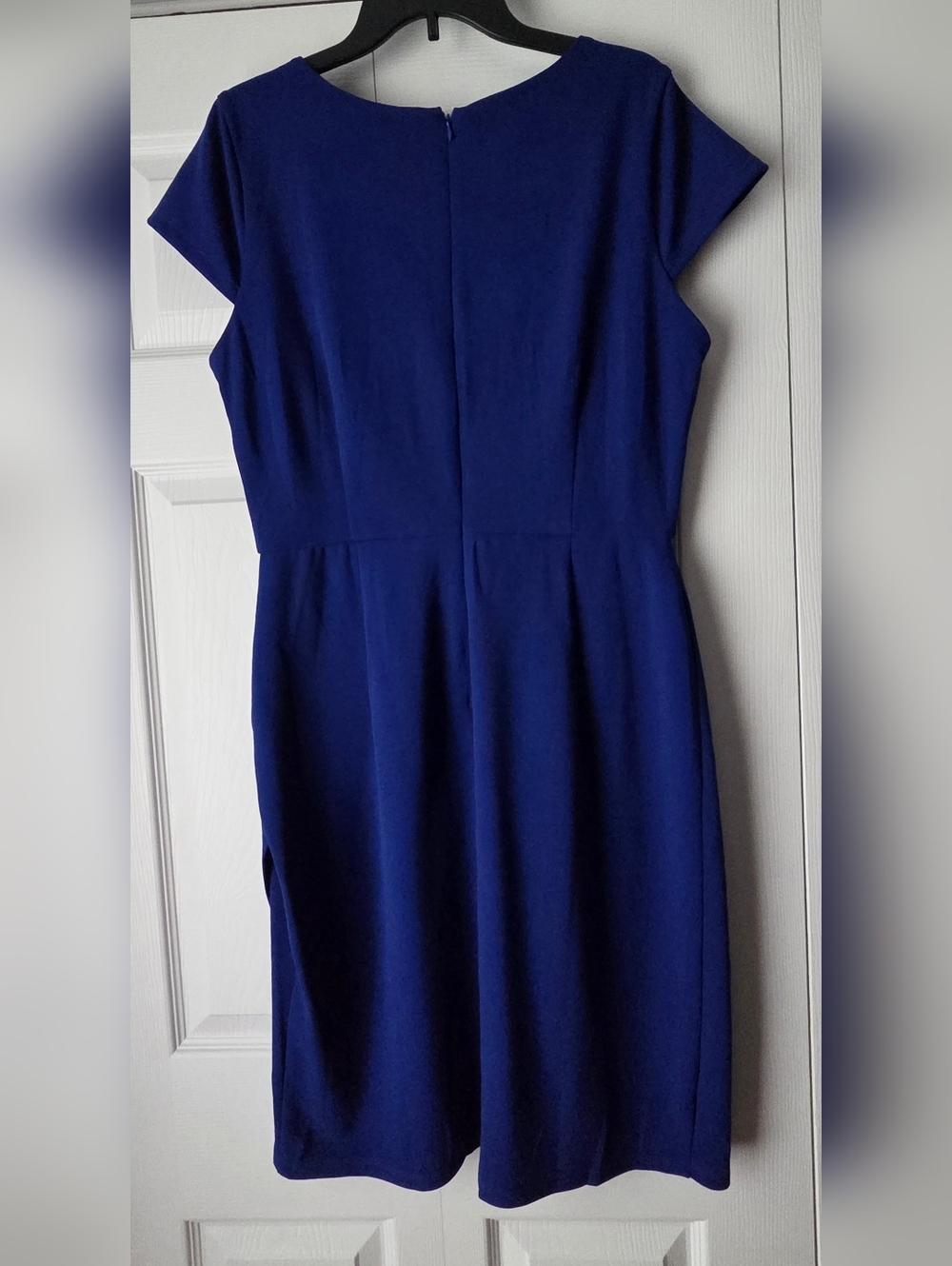 Tahari ASL Royal Blue Cap-Sleeve Midi Sheath Dress Size 12 - Picture 7 of 12